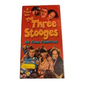 Three Stooges All Time Favorites Comedy VHS 2 Tape Set Vintage